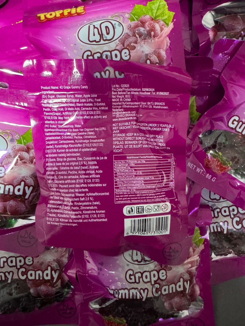 Cibi & Specialità: 30x 4D Grape Gummy Candy 80g – Nuovo e nell'imballaggio originale da Zunzgen venduto da noa_wd92 1