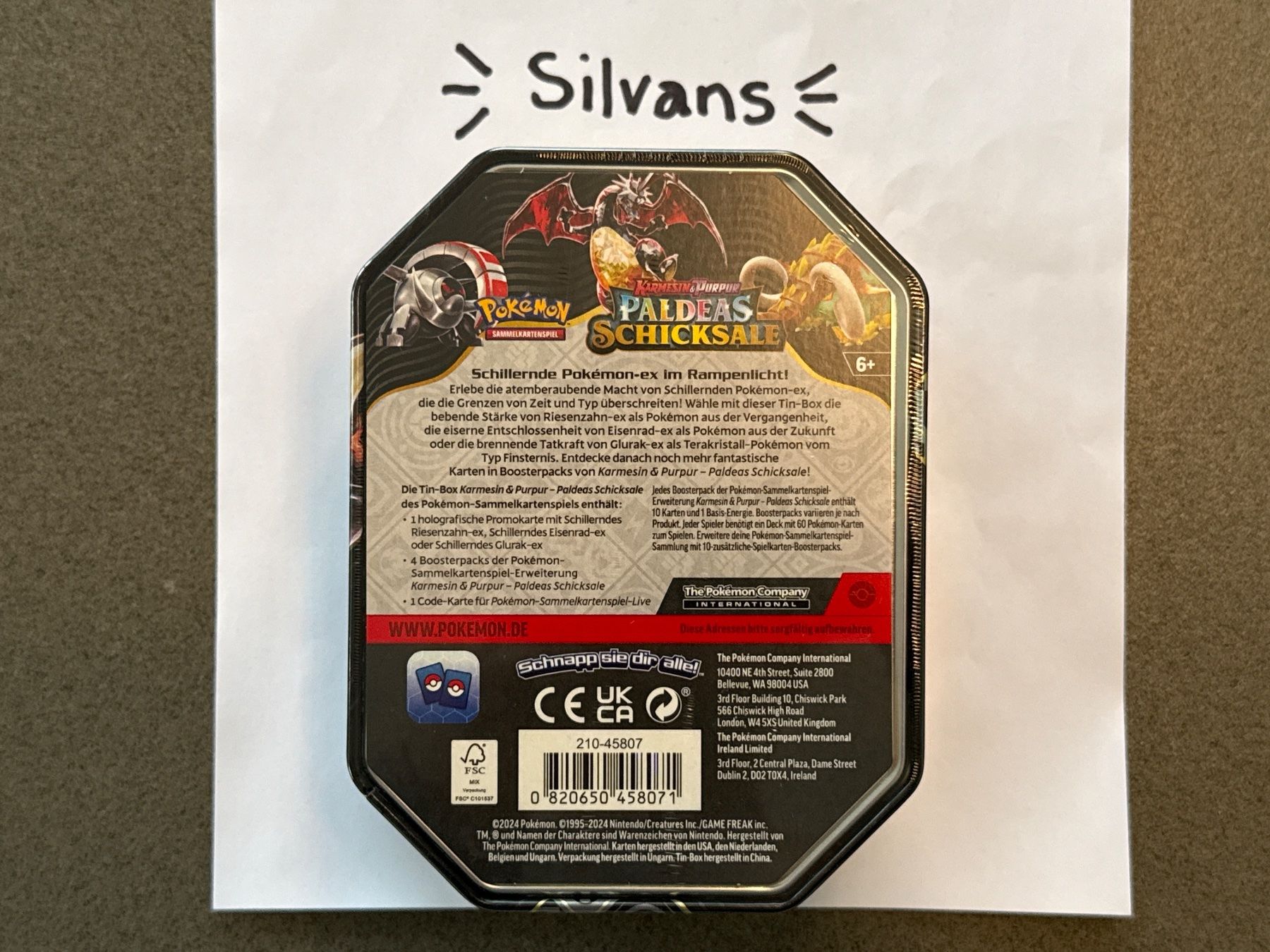 Pokémon Carte collezionabili: Shiny Glurak Paldeas Schicksale Tin Box Deutsch – Nuovo e nell'imballaggio originale da Wil SG venduto da Silvans 1