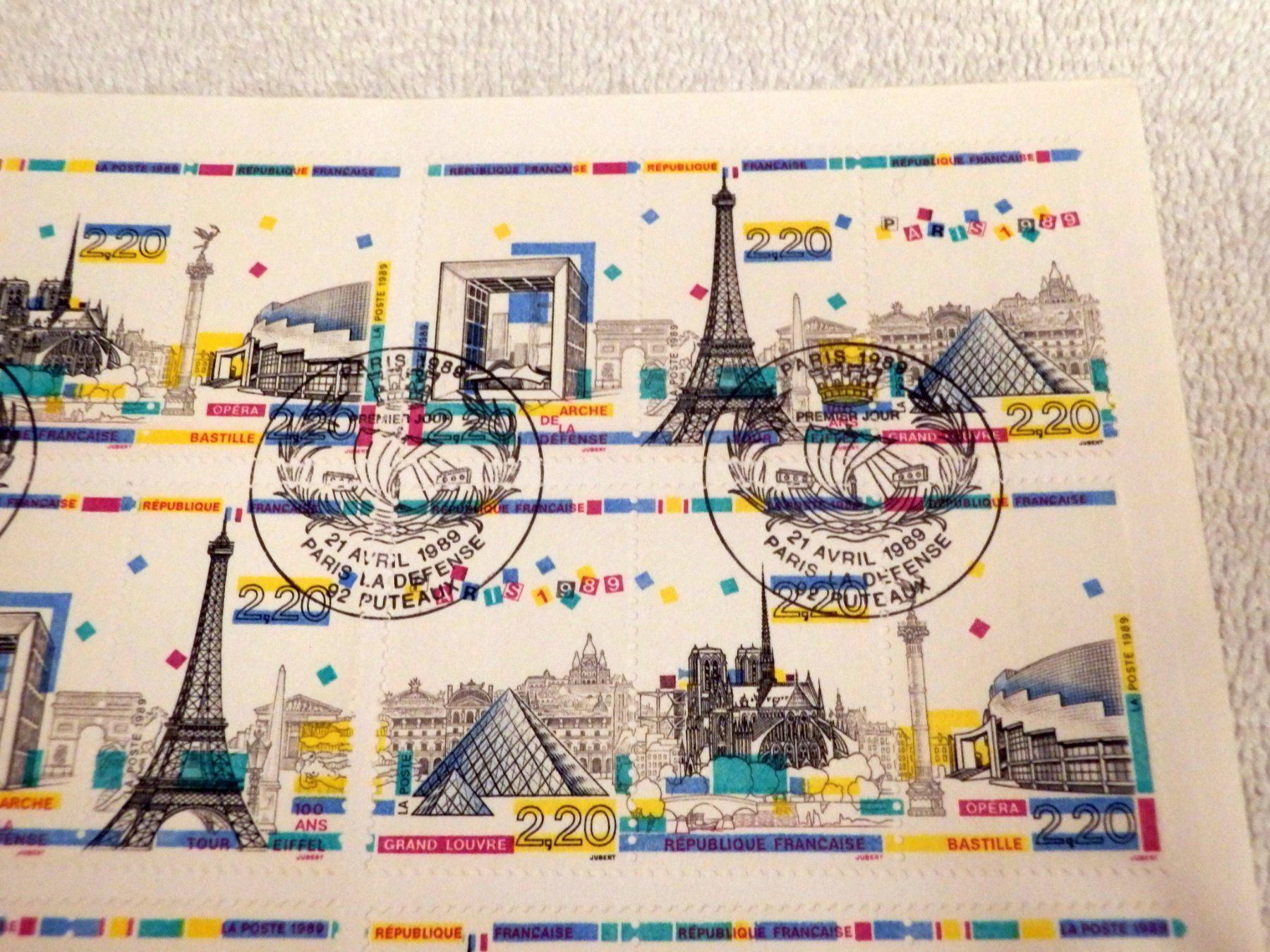 Tous les timbres: Luxusbrief, 100 Jahre Eifelturm, 1989 – Neuf (Voir description) à Ueberstorf par dinbau 2
