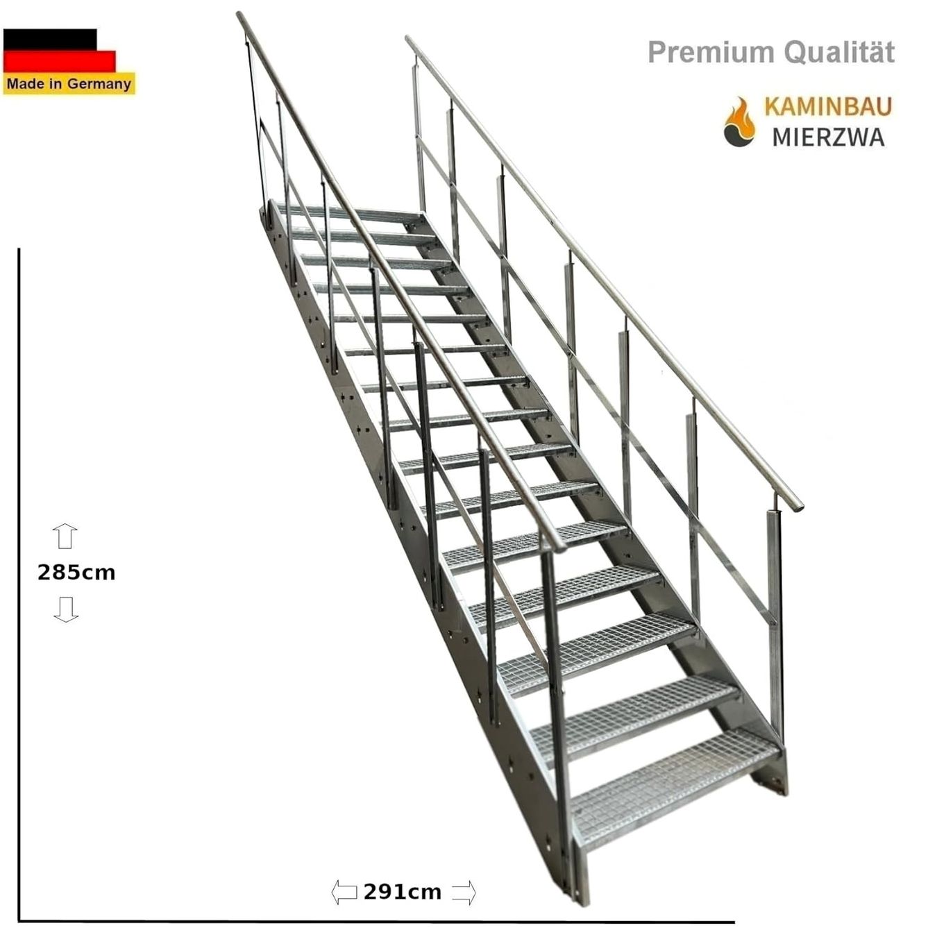 Sonstiges: Stahltreppe 15 Stufen+Geländer 80x285cm – Neu und originalverpackt aus Bottighofen von zaap 1