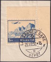1941 F34 (Churfirsten) Bogenecke von LAUSANNE auf Ausschnitt