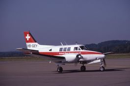 Dia Flugzeug Swissair Photo Beechcraft 65 Queen Air HB-GEY