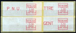 France ATM 3.09.75513 spitze Ecken, rosarot Satz Tarif 3 **