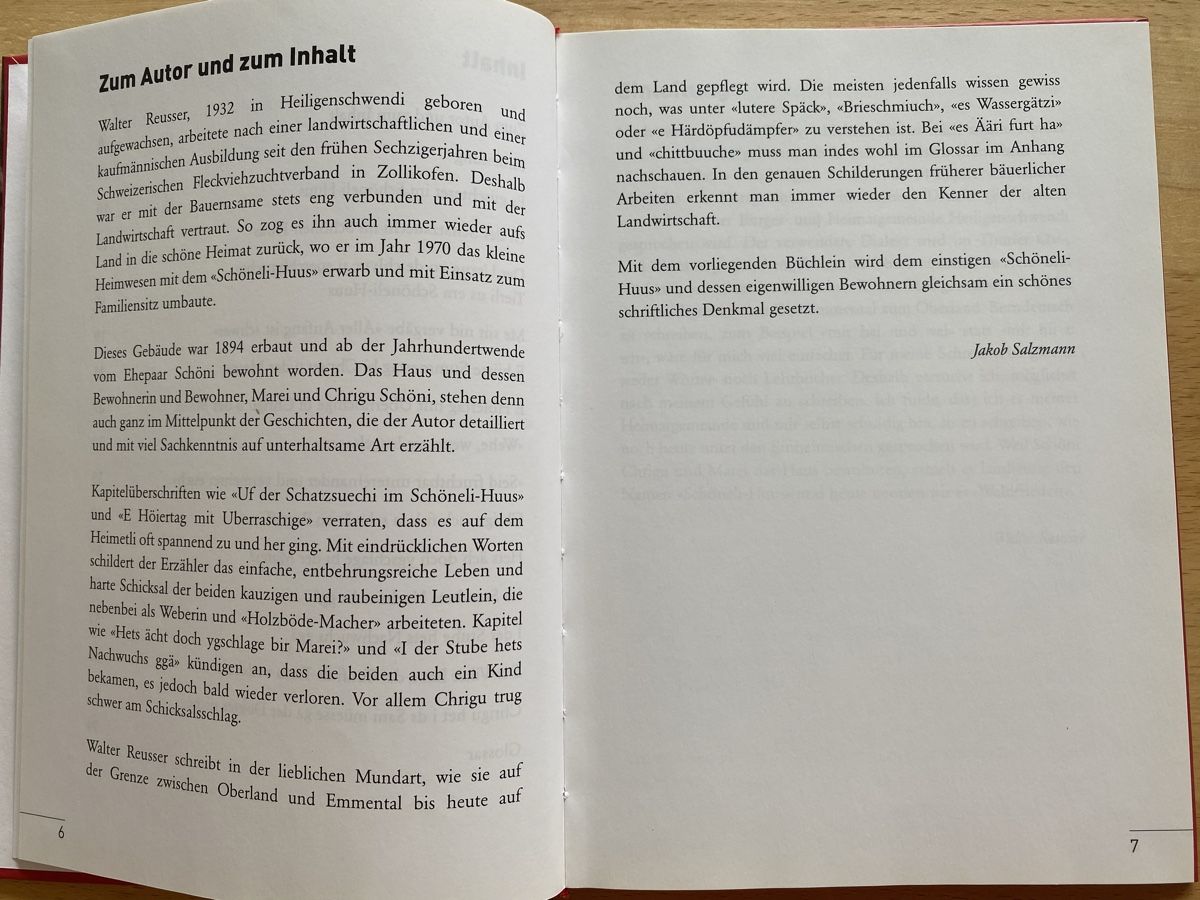 Libri: Ds Schöneli-Huus  - Walter Reusser – Usato da Schwarzenburg venduto da Michellu 6