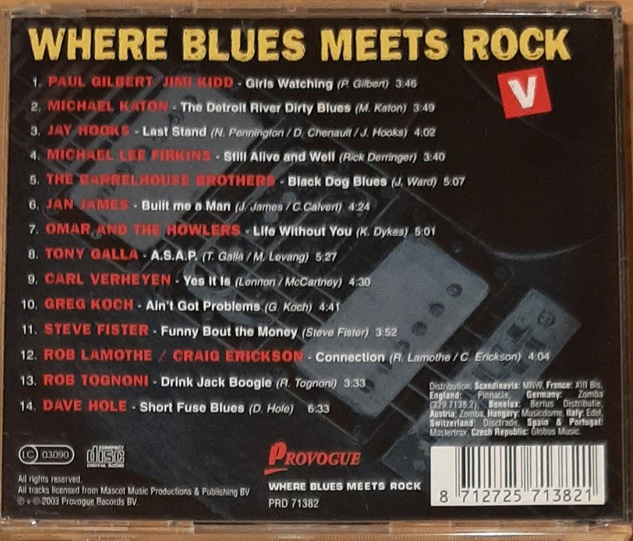 CD: Where Blues Meets Rock Vol.5, Blues Compilation 2003 – Usato da Schönenberg TG venduto da Gregordini 1