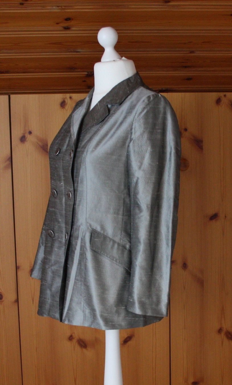 Giacche: Jacke Blazer GASSMANN silberfarben Seide Gr. M – Usato da Flüelen venduto da Diversicum-Vintage 1