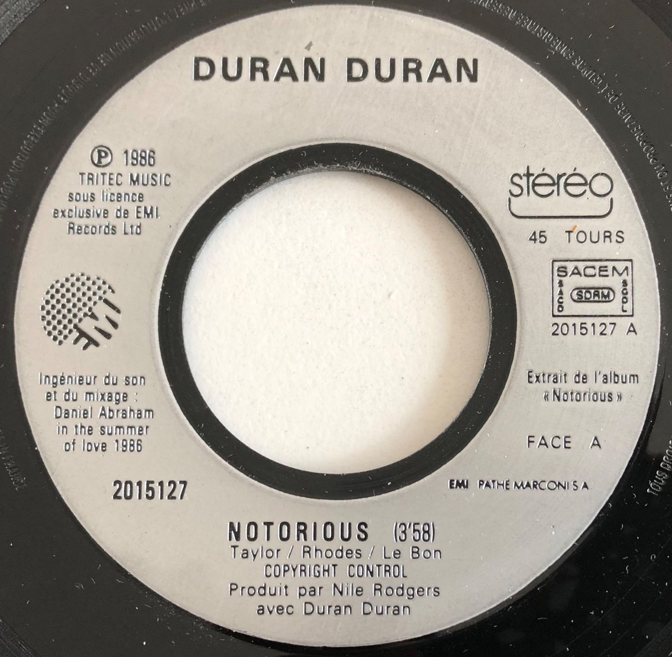 Dischi in vinile: DURAN DURAN - NOTORIOUS – Usato da Poliez-Pittet venduto da Newtown-Records 2