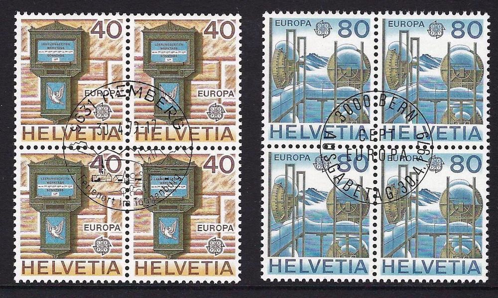 1979 kompletter Satz Europamarken 4er-Blocks 630-631 ET ʘ (Gebraucht ...