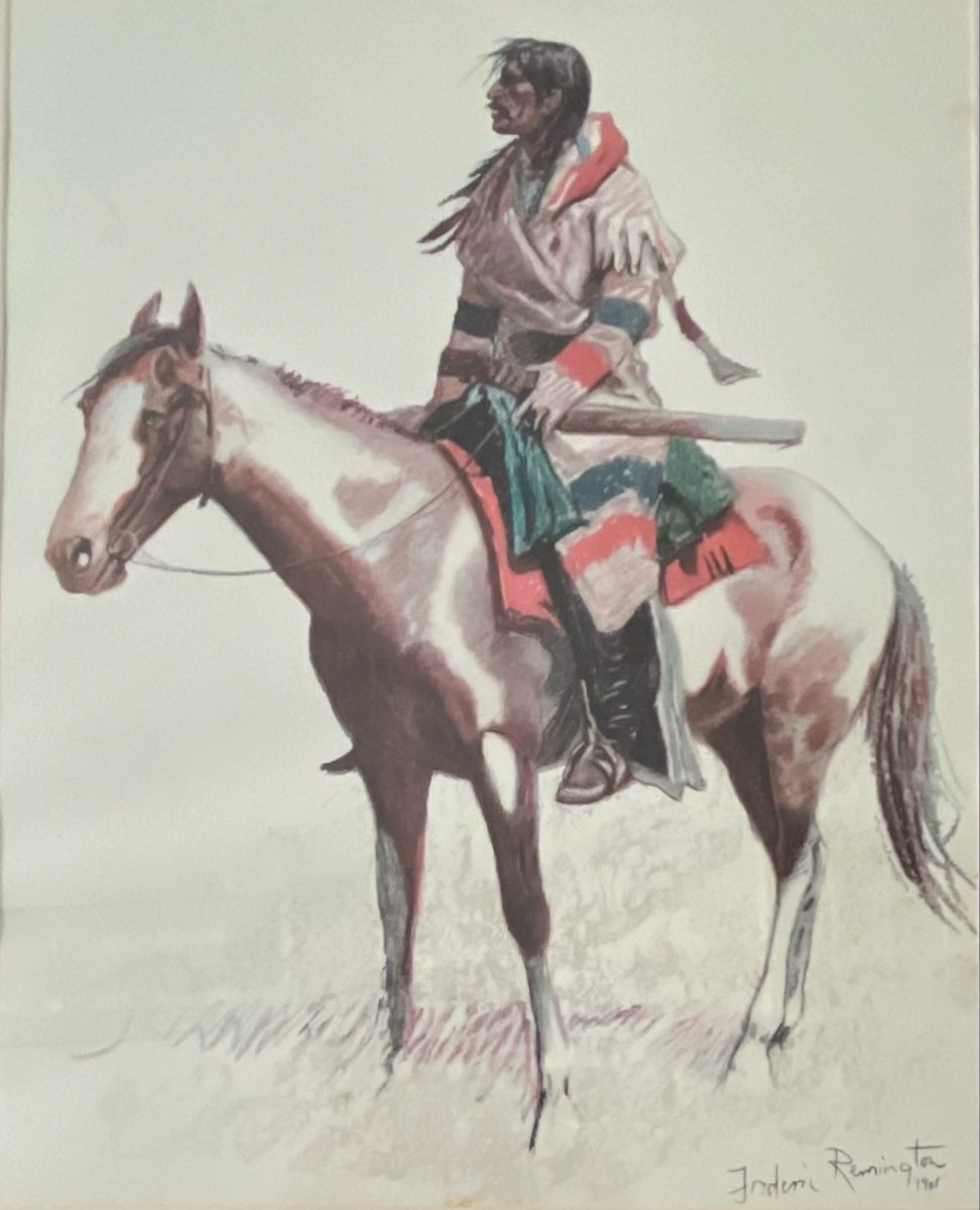 Grafiken & Lithographien: Original Frederic Remington Lithographie 1901, gerahmt. – Gebraucht aus Riehen von mcmal 2