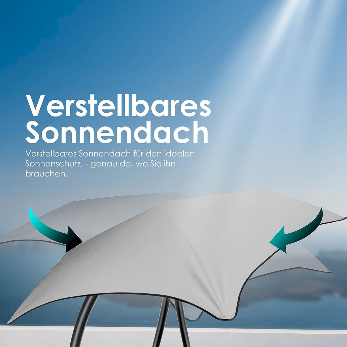 Liegen & Liegestühle: Schwebeliege mit Sonnenschirm grau – Neu und originalverpackt aus Bottighofen von zaap 4