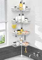Teleskop Duschregal ohne Bohren 4 Körbe Chrom