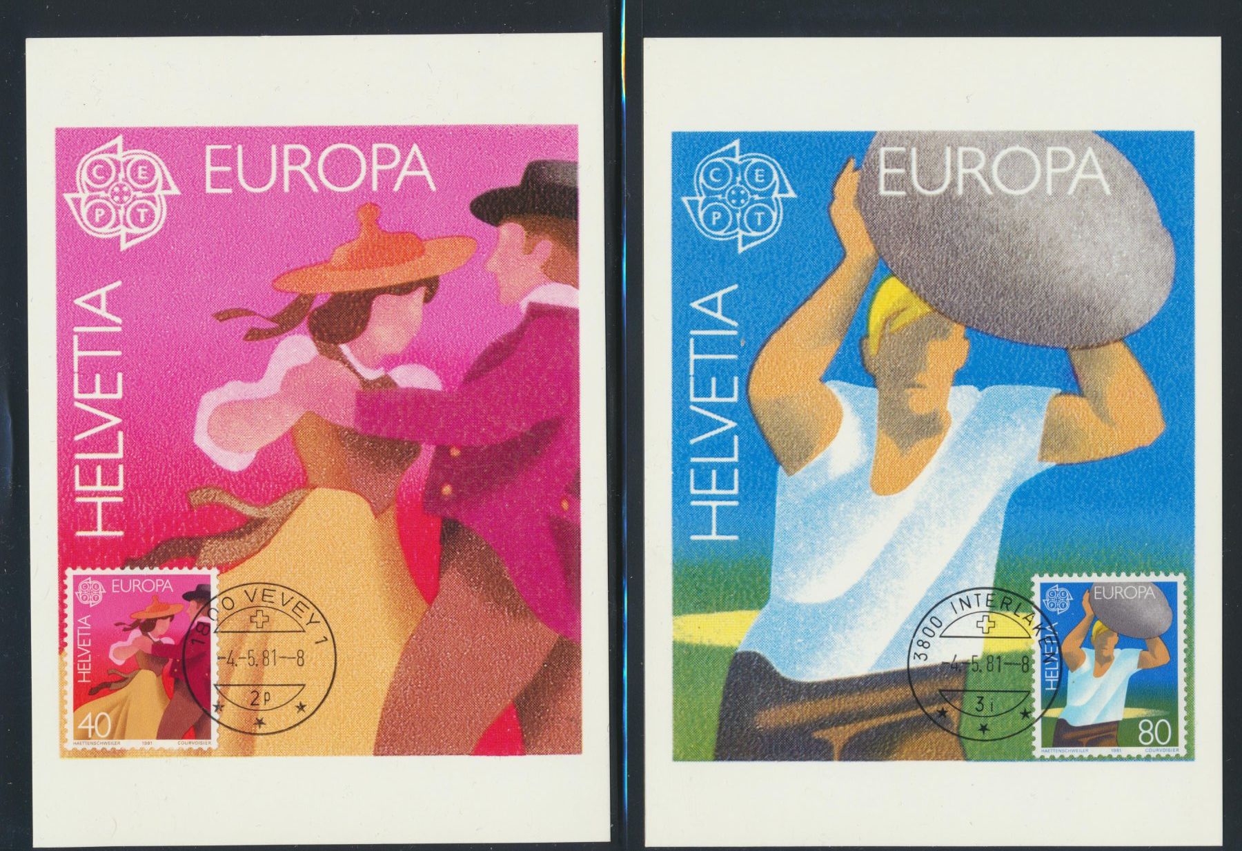 Alle Briefmarken: Maximum Karten Europa 1981 – Gebraucht aus Roggwil BE von Stampdealer3