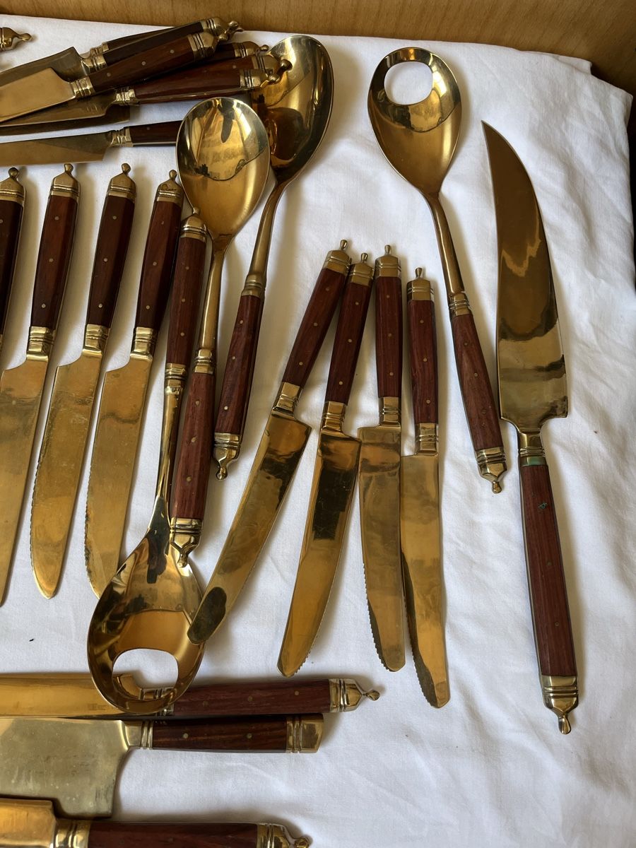 Bestecksets: GALLO Leonardo Besteck Bronze Rosenholz – Gebraucht aus Münchenstein von Sozial_Labor_Brocki 4