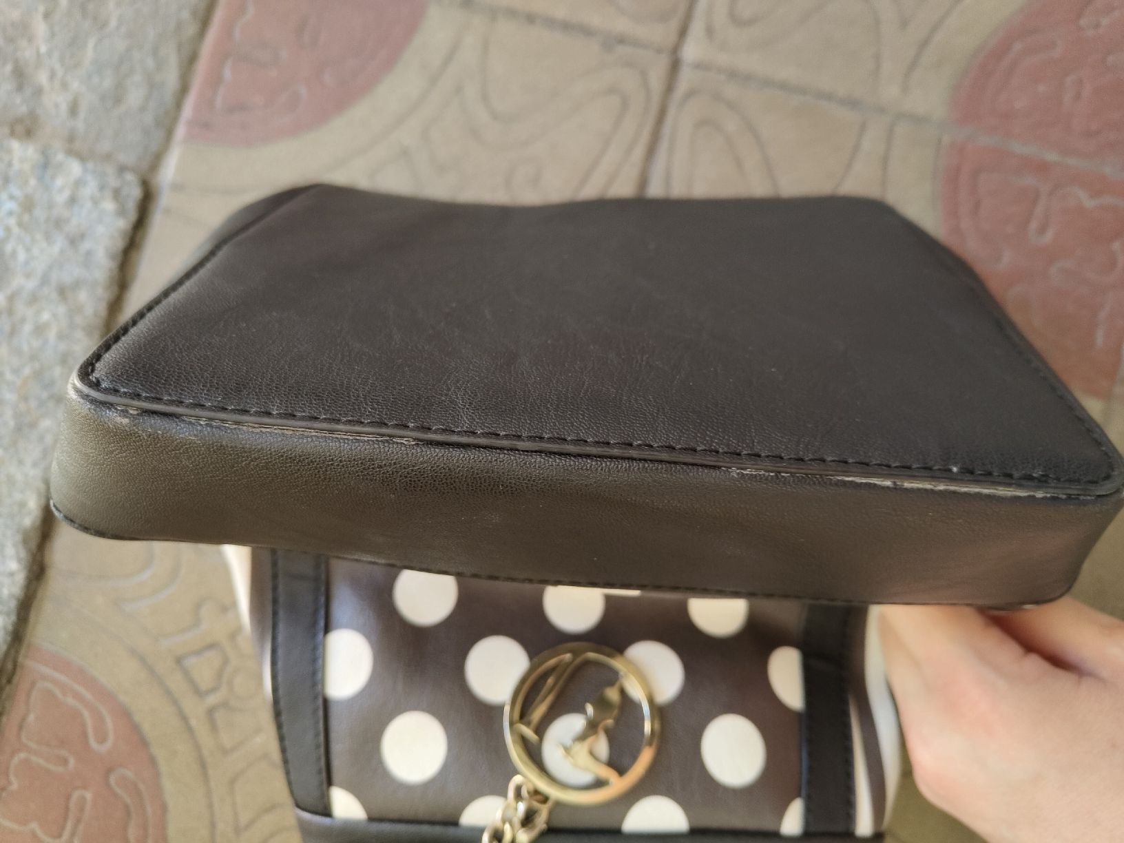 Trussardi Borse da donna: Borsa secchiello a pois e righe Trussardi Jeans e catena – Usato da Lugano venduto da mar_5j2q 4