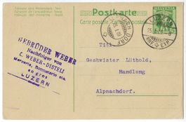 1909 Postkarte Kat-Nr. 35, von Gebrüder Weber Luzern