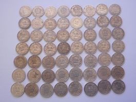 56 x 50 Rp. silber  alle ab 1875 -1967 ohne (1894/96)