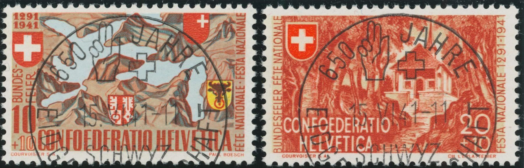 Alle Briefmarken: 1941 - Pro Patria - ET Voll – Gebraucht aus Schindellegi von leecollect