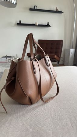 Polene Chic Brown Leather Tote Bag - Perfect for Autumn