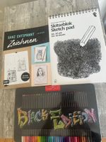 Anleitung Zeichnen, Skizzenblock und Malstifte