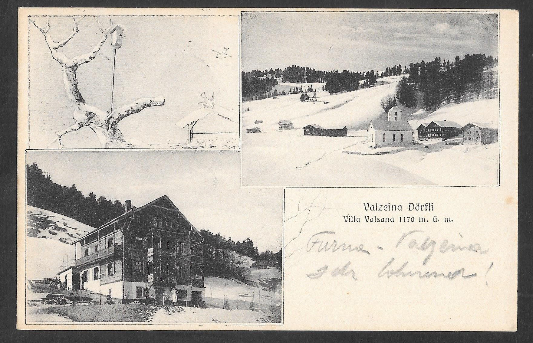 Cartoline postali: Valzeina Dörfli Villa Valsana – Usato da Olten venduto da clotaldi