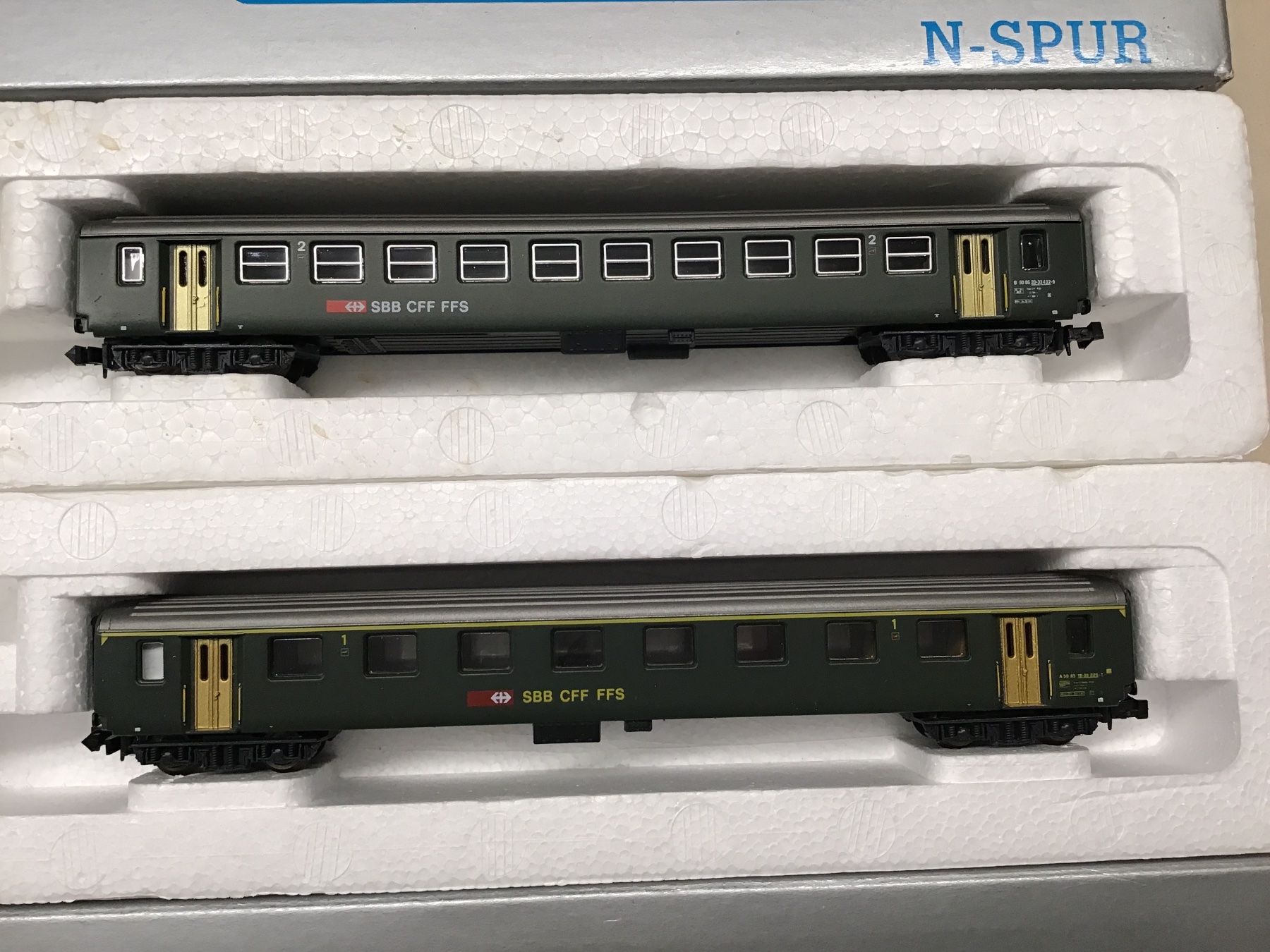 SBB/CFF/FFS Modellini di ferrovie: Mini Bahn N-Spur SBB Wagen 2X – Nuovo (secondo la descrizione) da Männedorf venduto da Modellbau-wyss