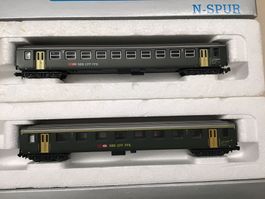 Mini Bahn N-Spur SBB Wagen 2X