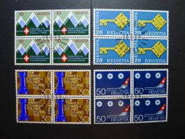 1968 Nr. 453 - 456 im 4er Block mit ET-Stempel