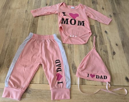 Babykleidung Set 3-teilig rosa Grösse 50