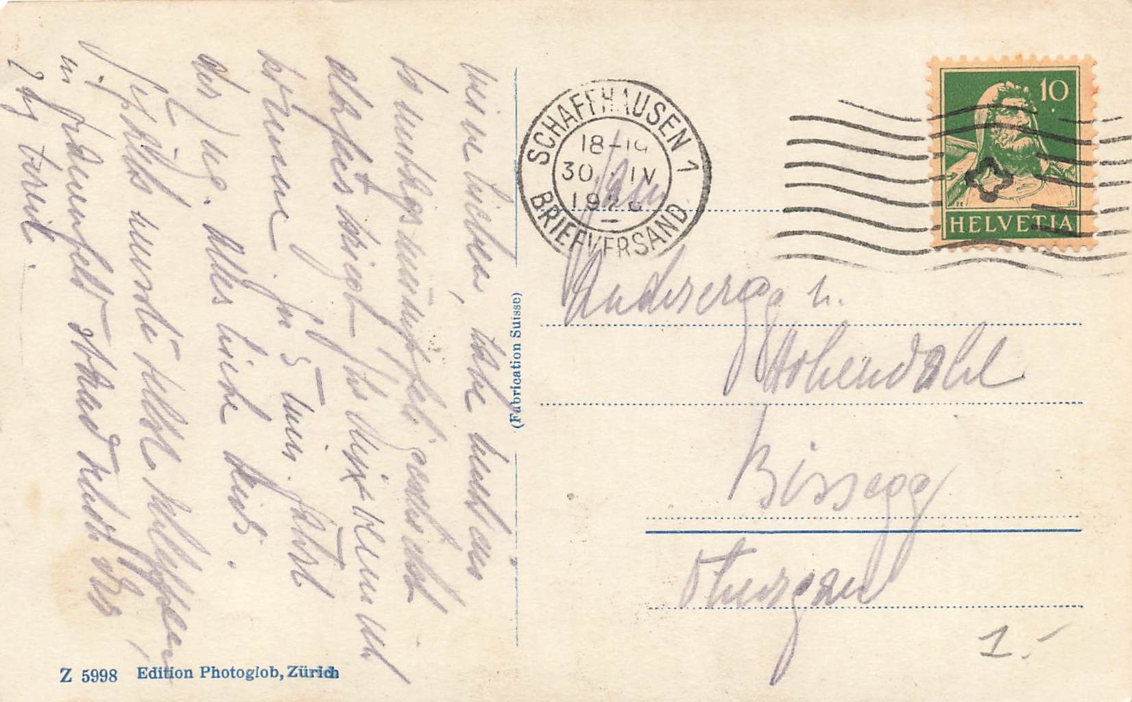 Cartoline postali: Schaffhausen munot hotel schiff – Usato da Biasca venduto da Blenio71 1