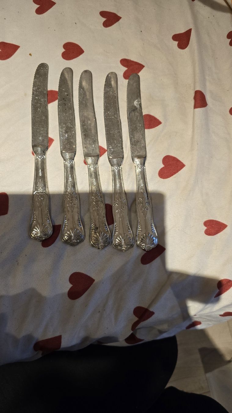 Set di posate: Messer mit der Punze 800 und einer Krone – Usato da Pieterlen venduto da sal_fd6z