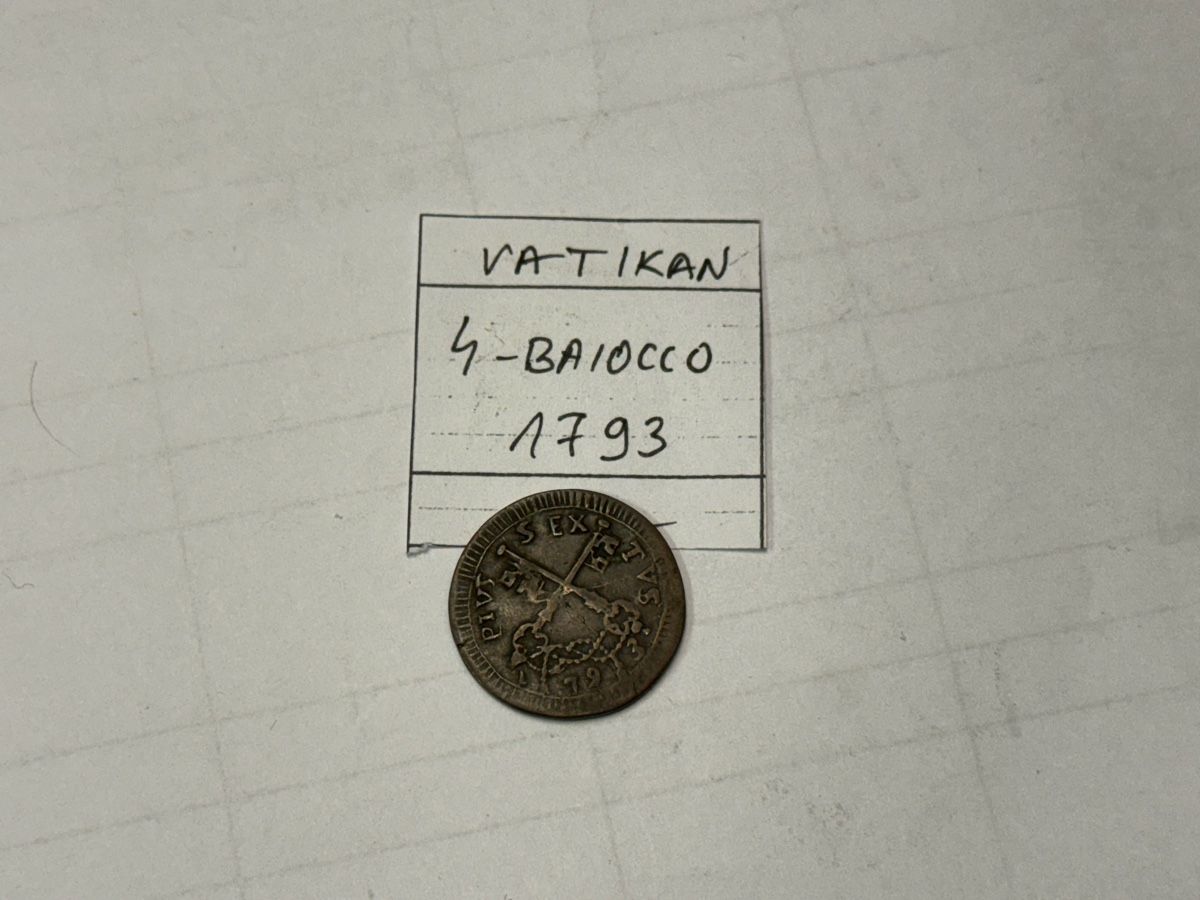 Tutti le monete: Vatikan 4 Baiocco 1793  – Usato da Zürich venduto da daki81 1