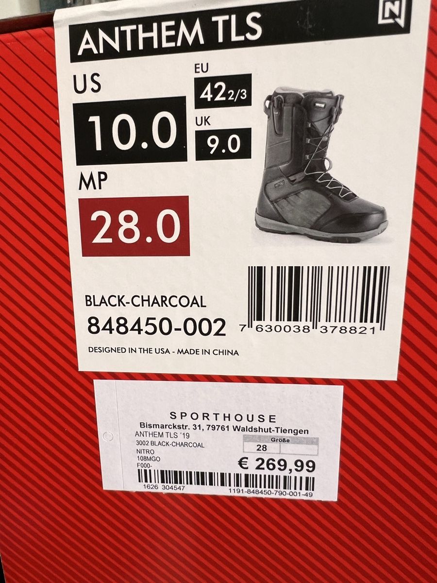 Snowboard Nitro Herrenschuhe: Nitro Snowboard Boots 42 2/3 – Gebraucht aus Zürich von Azzurro6 4