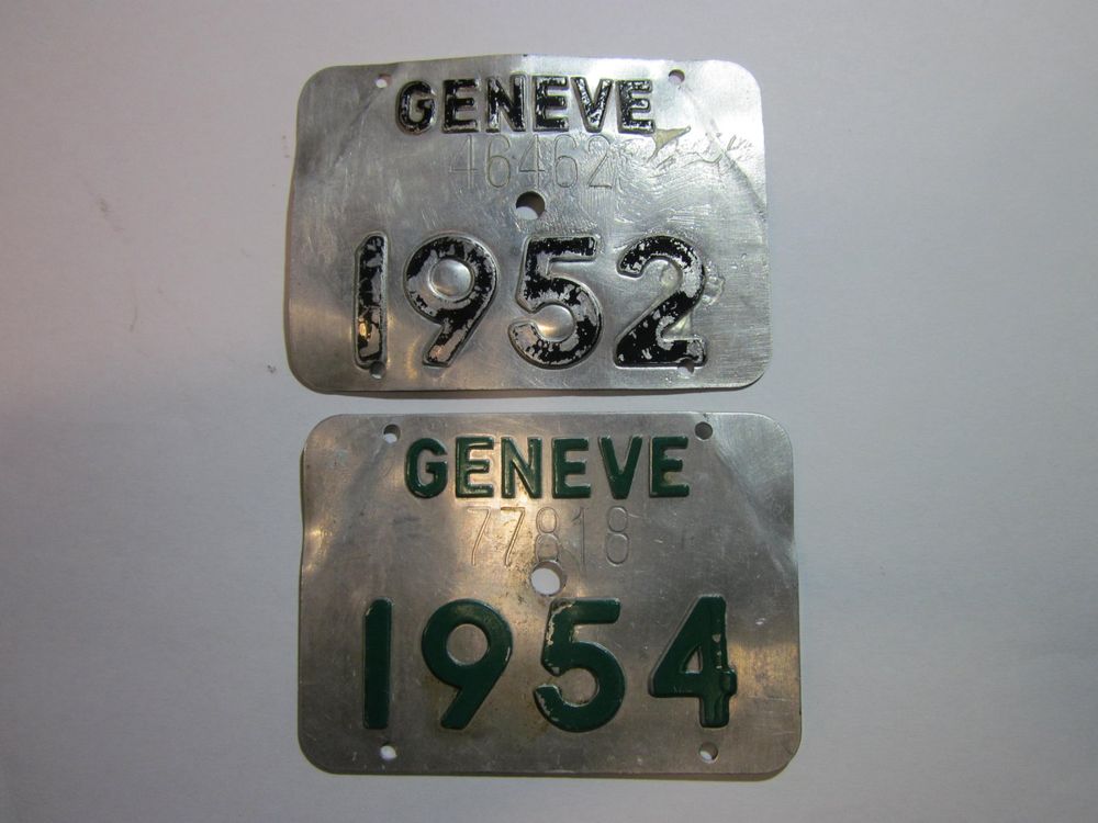 Antik Velonummer Genève 1952 1954 Plaques vélo Oldtimer Kaufen auf
