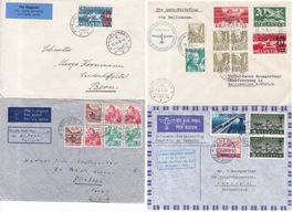 4 Stk. CH Flugpost Briefe ab 1936