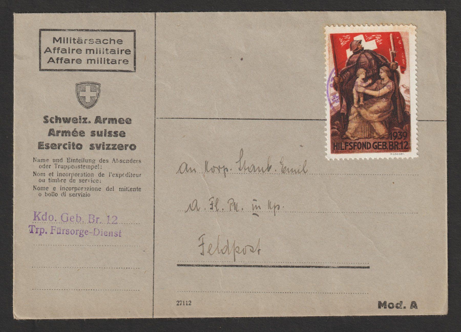 Alle Briefmarken: Kommandostäbe Nr. 123e/1 FP – Gebraucht aus Siebnen von Fstaehli