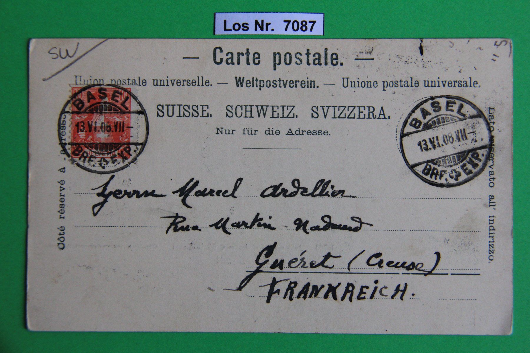 Ansichtskarten: CH Ansichtskarte Gruss aus Basel um 1905            Los 7087 – Gebraucht aus Volken von jukon65 1