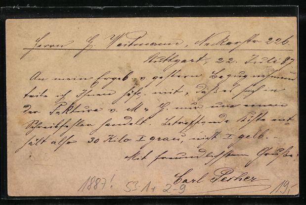 Cartoline postali: Stuttgart, Private Stadtpost, Zwei Pfenn – Usato da Berlin venduto da bartko-reher 1