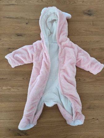 Plüsch-Overall 3-6 Monate / Gr. 56, rosa, gebraucht