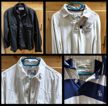 4 St. Paket Abercrombie & Fitch Levi's Hemd Polo Shirt Gr. L