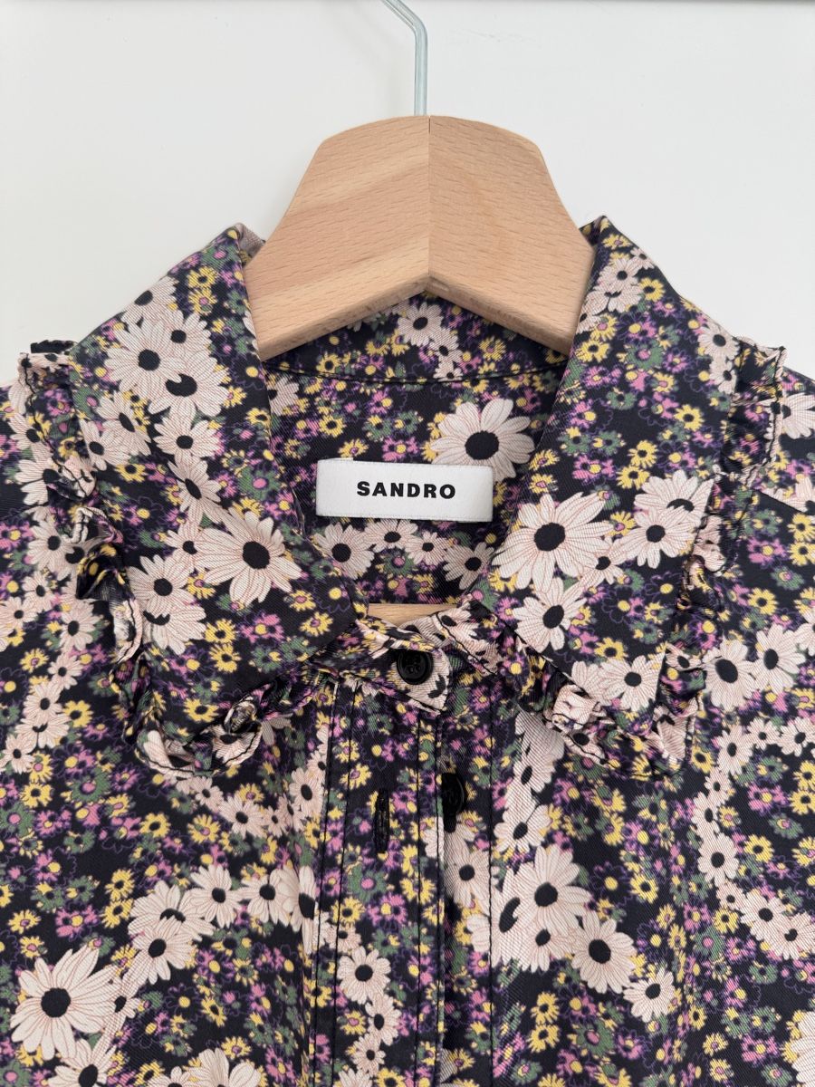 Sandro Camicette: Sandro Silk Shirt size 38 – Usato da Zürich venduto da Linen218 2