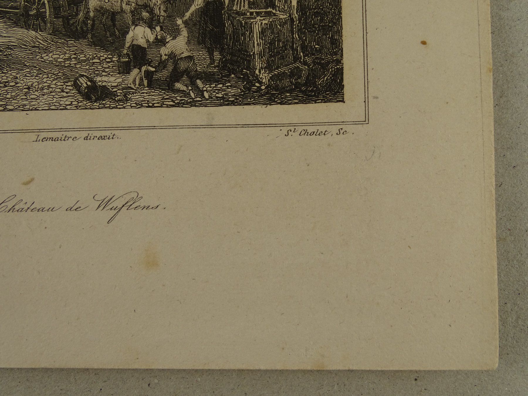 Stiche: CHÂTEAU DE WUFFLENS, STAHLSTICH 1838 – Gebraucht aus Grüningen von Kartensammler 5