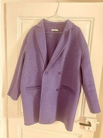 Manteau Sessun Holm oversize croisé lilas, laine, taille M