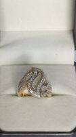 Bague cocktail croisée en Argent 925 plaqué or ! T51