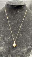 750-er 18K Gelbgold Halskette mit Süsswasserperle NEU 