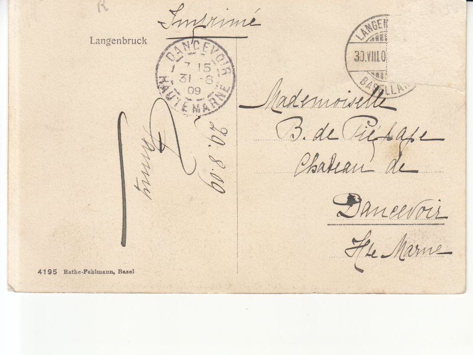 Ansichtskarten: Langenbruck 1909 – Gebraucht aus Bürglen TG von StampGraf 1