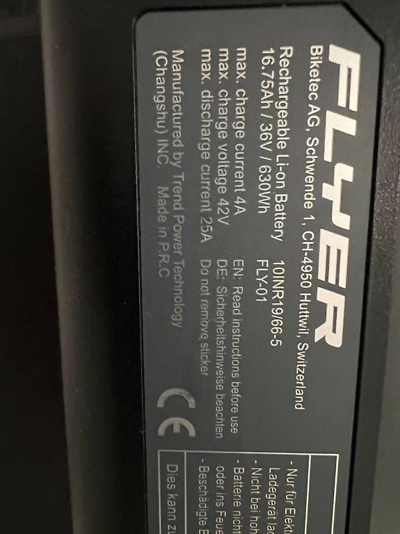 Flyer Batterie: Flyer Akku Sib 16.75Ah – Usato da Derendingen venduto da AABB 2