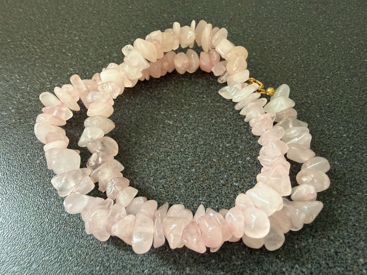 Catenine: Rosa Quarz Halskette Rohe Steine – Usato da Lamone venduto da LaCantinaMagica 5
