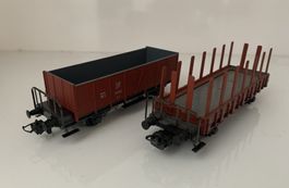 2 HAG H0 Güterwagen (Metallausführung braun)