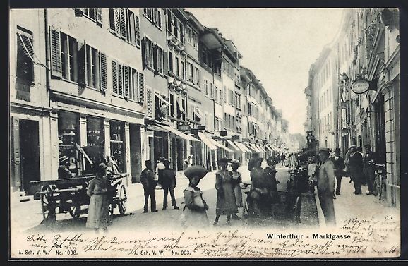 Cartes postales: AK Winterthur, Partie in der Marktgasse – D'occasion à Berlin par bartko-reher