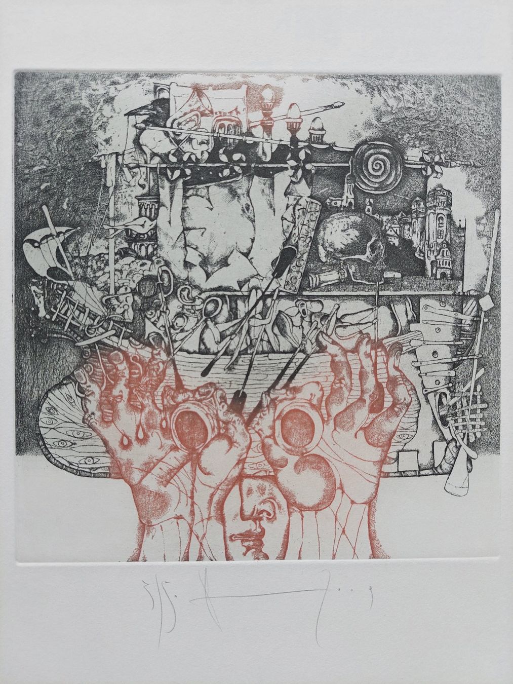Tableaux: Exlibris Ivan Rusachek - Original Radierung Narrenschiff – D'occasion à Obfelden par Exlibris-Art 1